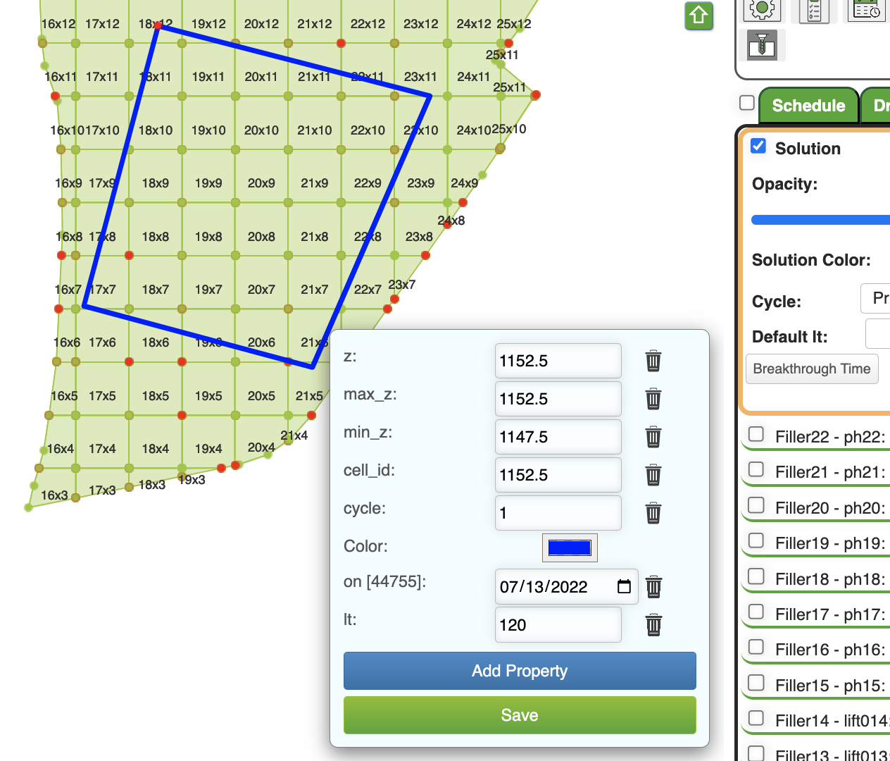 Solution Layer w/ Properties